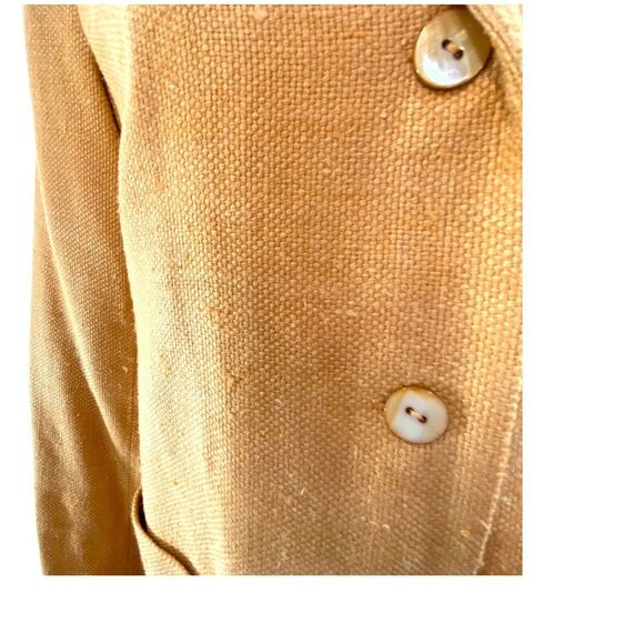 Vintage Rafaella 100% Silk Oversized Peach Tweed Career Work Blazer sz 8 - Picture 3 of 5